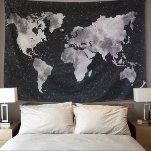 Starry World Map Tapestry
